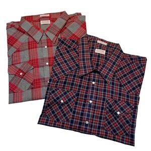 Sovereign Vintage New Old Stock Plaid Western Shirt Bundle Men's Plus Size 6X
